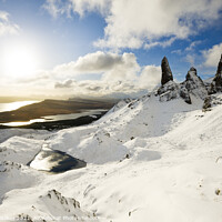 Buy canvas prints of The Old Man of Storr, in winter, Skye, Scotland by Justin Foulkes