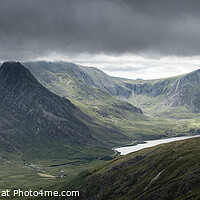 Buy canvas prints of  Panoramic view of Tryfan and the Ogwen valley by Justin Foulkes