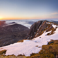 Buy canvas prints of Sunrise over Glen Affric from the summit of Sgurr Na Lapaich, Highland, Scotland by Justin Foulkes