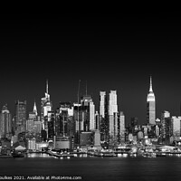 Buy canvas prints of West Side skyline at night, New York  by Justin Foulkes