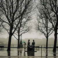 Buy canvas prints of Rainy Day on Southbank by mark Smith