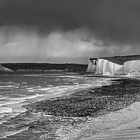 Buy canvas prints of Storm Clouds Over Seven Sisters by mark Smith