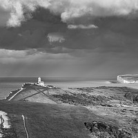 Buy canvas prints of Sunlight on Belle Tout lighthouse by mark Smith