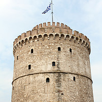 Buy canvas prints of white tower famous Thessaloniki landmark by goce risteski