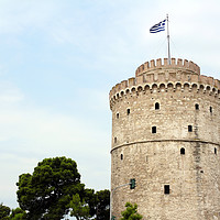 Buy canvas prints of Thessaloniki white tower famous landmark by goce risteski