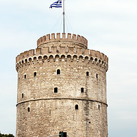 Buy canvas prints of white tower Thessaloniki famous landmark by goce risteski