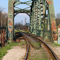 Buy canvas prints of old iron railway bridge vintage by goce risteski