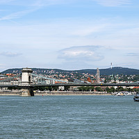 Buy canvas prints of chain bridge on Danube river Budapest cityscape by goce risteski
