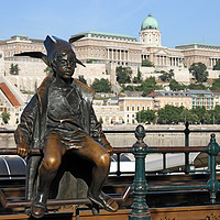 Buy canvas prints of Little Princess statue Budapest Hungary by goce risteski