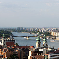 Buy canvas prints of Margit bridge on Danube river Budapest by goce risteski