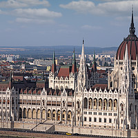 Buy canvas prints of Hungarian Parliament Budapest close up by goce risteski