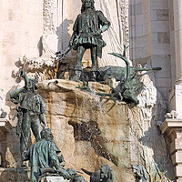 Buy canvas prints of Buda castle Matthias fountain landmark Budapest by goce risteski