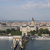 Buy canvas prints of Budapest cityscape Chain bridge and Saint Stephen' by goce risteski