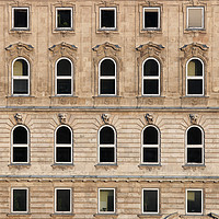 Buy canvas prints of old building wall with windows by goce risteski