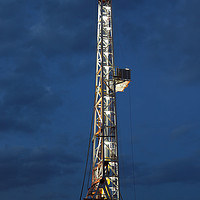 Buy canvas prints of land oil drilling rig illuminated by goce risteski