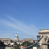 Buy canvas prints of Chain bridge and royal castle Budapest by goce risteski