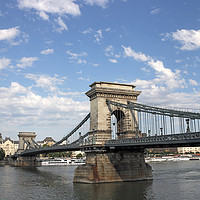 Buy canvas prints of Chain bridge on Danube river Budapest by goce risteski