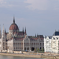 Buy canvas prints of Hungarian Parliament on Danube river Budapest by goce risteski