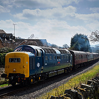 Buy canvas prints of Deltic D9009 Alycidon  at Townsend Fold   by David Tomlinson