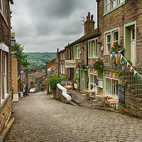 Buy canvas prints of The Main Street -Haworth West Yorkshire by David Tomlinson