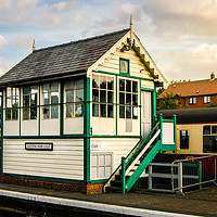 Buy canvas prints of Signal Box at Sheringham station by Stuart Atton