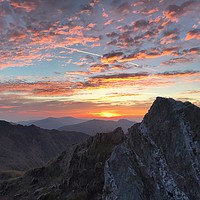 Buy canvas prints of Mountain with sunrise by Dale Brooks