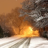 Buy canvas prints of Fiery Winter Drive by tammy mellor