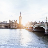 Buy canvas prints of Big Ben Illuminated by Sunlight by Jodie Hession