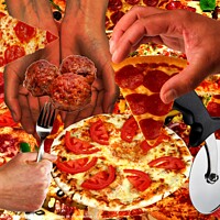 Buy canvas prints of PIZZA IS LIFE-THE HANDS THAT FEED by OTIS PORRITT