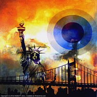 Buy canvas prints of Brooklyn Bridge and Lady Liberty by OTIS PORRITT