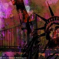 Buy canvas prints of LADY LIBERTY AND THE BROOKLYN BRIDGE NYC by OTIS PORRITT