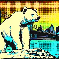 Buy canvas prints of POLAR BEAR IN THE CITY 6 by OTIS PORRITT