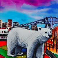 Buy canvas prints of POLAR BEAR IN THE CITY 9 by OTIS PORRITT