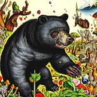 Buy canvas prints of Black Bear (in the style of,Hieronymus Bosch) 8 by OTIS PORRITT