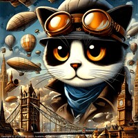 Buy canvas prints of STEAMPUNK CAT 2 by OTIS PORRITT