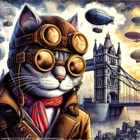 Buy canvas prints of STEAMPUNK CAT 16 by OTIS PORRITT