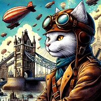 Buy canvas prints of STEAMPUNK CAT  by OTIS PORRITT