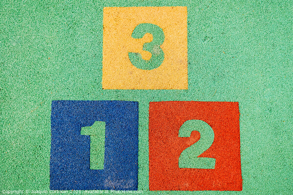 Blocks with the numbers one, two and three, positions on a podiu Picture Board by Joaquin Corbalan