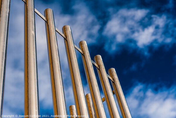 Metal bars protect an institutional building. Picture Board by Joaquin Corbalan