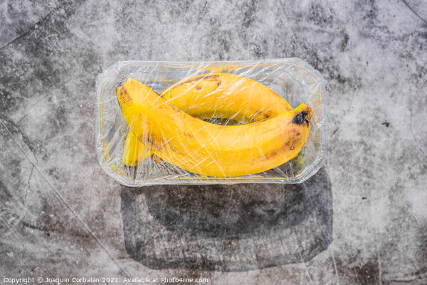Plastic waste is unsustainable, polluting unnecessary fruit wrap Picture Board by Joaquin Corbalan