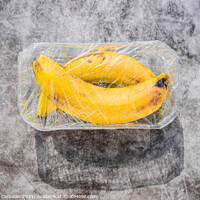 Buy canvas prints of Plastic waste is unsustainable, polluting unnecessary fruit wrap by Joaquin Corbalan