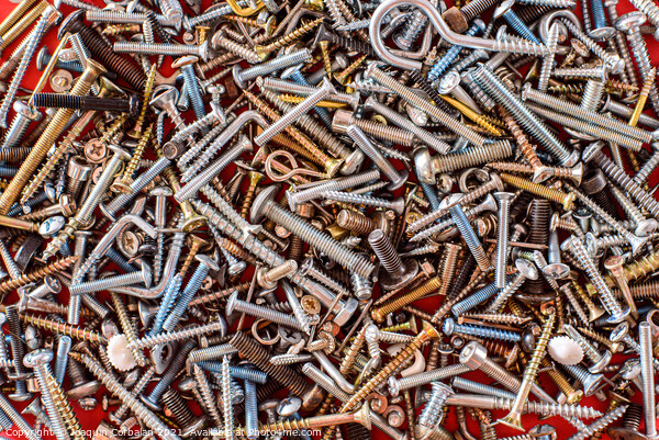 Detail of a pile of screws viewed from above for repairs. Picture Board by Joaquin Corbalan