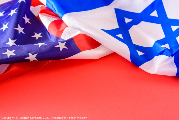 A flag of the United States and Israel, allied countries, with c Picture Board by Joaquin Corbalan