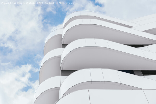 Modern building with terraces of simple lines and monochrome des Picture Board by Joaquin Corbalan