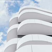 Buy canvas prints of Modern building with terraces of simple lines and monochrome des by Joaquin Corbalan