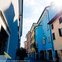 Buy canvas prints of Verona, Italy - September 21, 2021: Nice street of a small Itali by Joaquin Corbalan