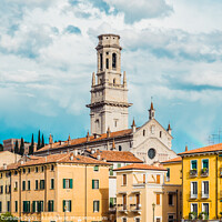 Buy canvas prints of Panoramic of Verona crossed by the river Adige, with the tower o by Joaquin Corbalan