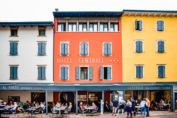 Riva del garda, italy - october 2, 2021: Colorful and nice typic Picture Board by Joaquin Corbalan