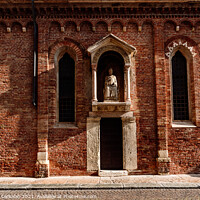 Buy canvas prints of Brick facade in the afternoon sun of a religious Veronese hermit by Joaquin Corbalan