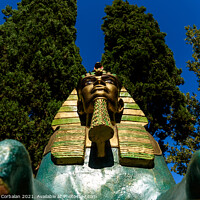 Buy canvas prints of Fake Egyptian art sphinxes exposed outdoors. by Joaquin Corbalan